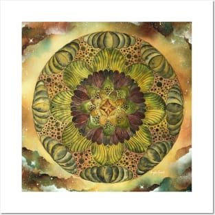 Earthy Mandala Heart Posters and Art